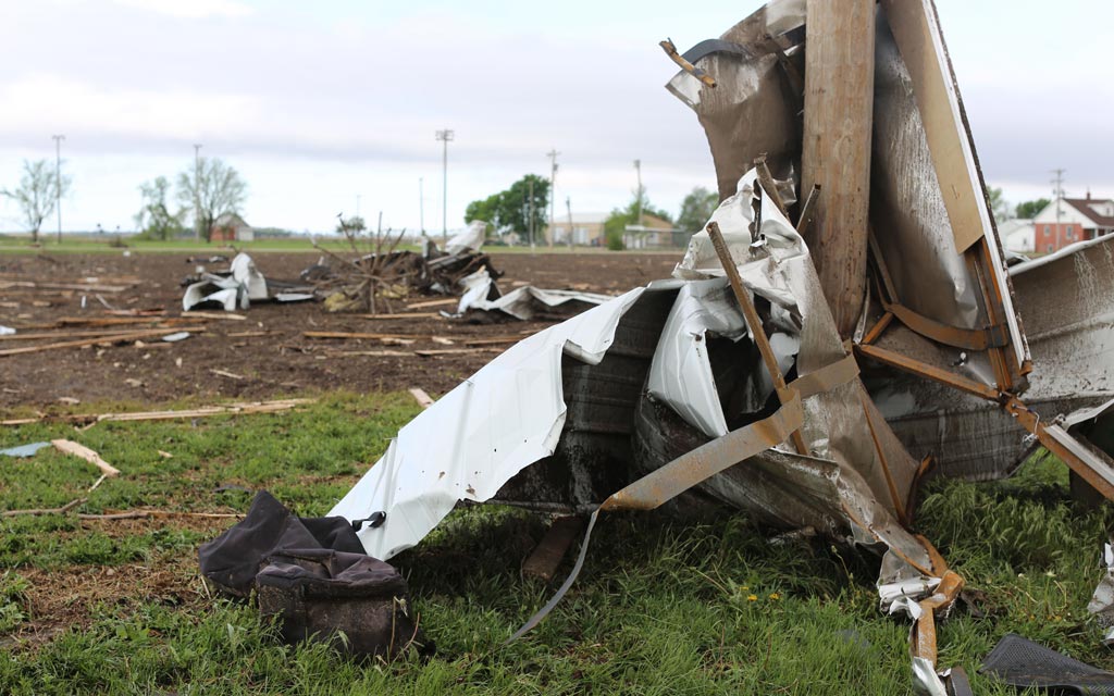Tornado damage at Roseland, Nebraska.